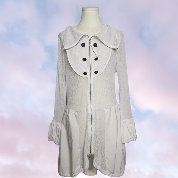 Vtg Vitrin Design White Long Advant Apocalypse Angel Fairy Grunge Puffy Mesh L - Picture 2 of 9